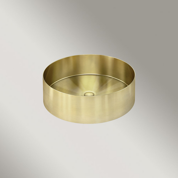 Meir Lavello Steel Round Bathroom Basin 380 X 110 Tiger Bronze