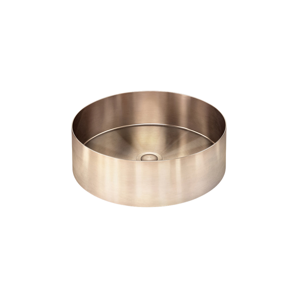 Meir Lavello Steel Round Bathroom Basin 380 X 110 Pvd Champagne