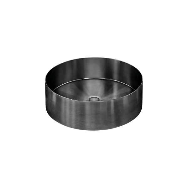 Meir Lavello Steel Round Bathroom Basin 380 X 110 Shadow Gunmetal