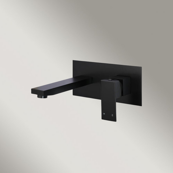 Meir Square Wall Combination Mixer And Spout Matte Black