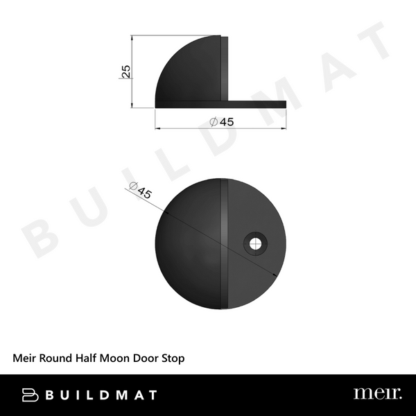 Meir Round Half Moon Door Stop Polished Chrome