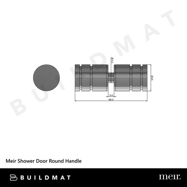 Meir Shower Door Round Handle Champagne