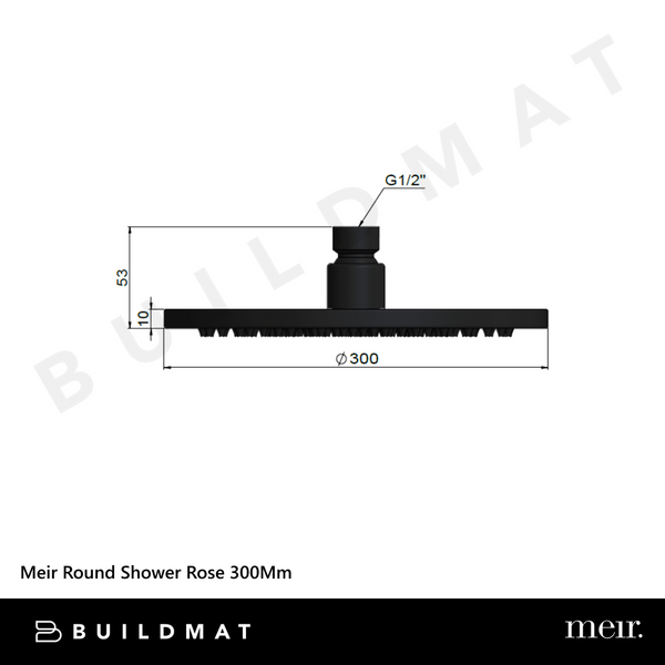 Meir Round Shower Rose 300mm Polished Chrome