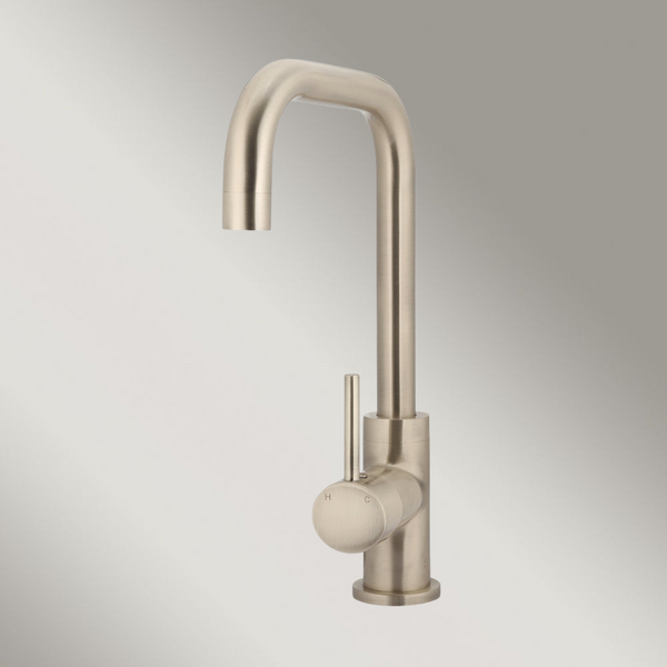 Meir Round Kitchen Mixer Tap Champagne