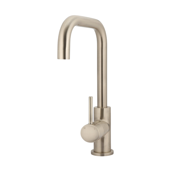 Meir Round Kitchen Mixer Tap Champagne