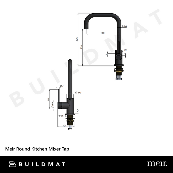 Meir Round Kitchen Mixer Tap Lustre Bronze