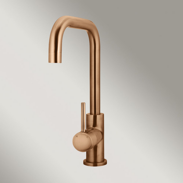 Meir Round Kitchen Mixer Tap Lustre Bronze