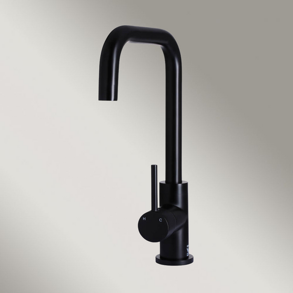 Meir Round Kitchen Mixer Tap Matte Black