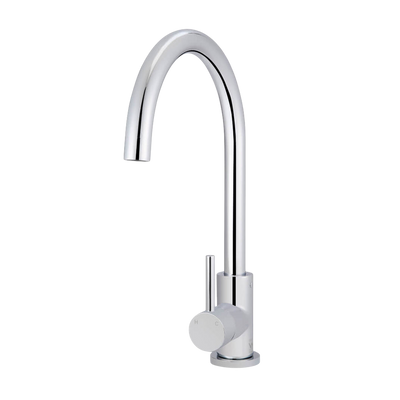 Meir Round Gooseneck Kitchen Mixer Tap Polished Chrome