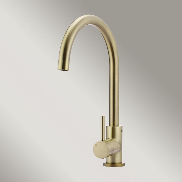 Meir Round Gooseneck Kitchen Mixer Tap Tiger Bronze