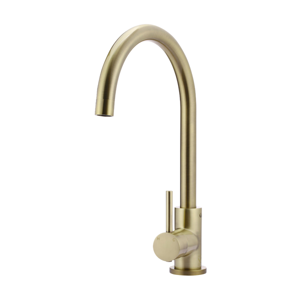 Meir Round Gooseneck Kitchen Mixer Tap Tiger Bronze