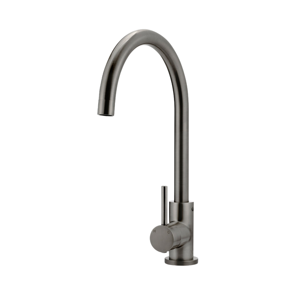 Meir Round Gooseneck Kitchen Mixer Tap Shadow Gunmetal