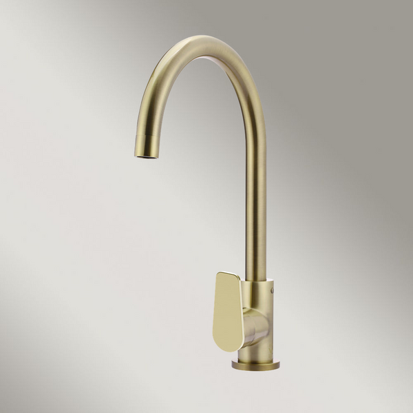 Meir Round Paddle Gooseneck Kitchen Mixer Tap Tiger Bronze
