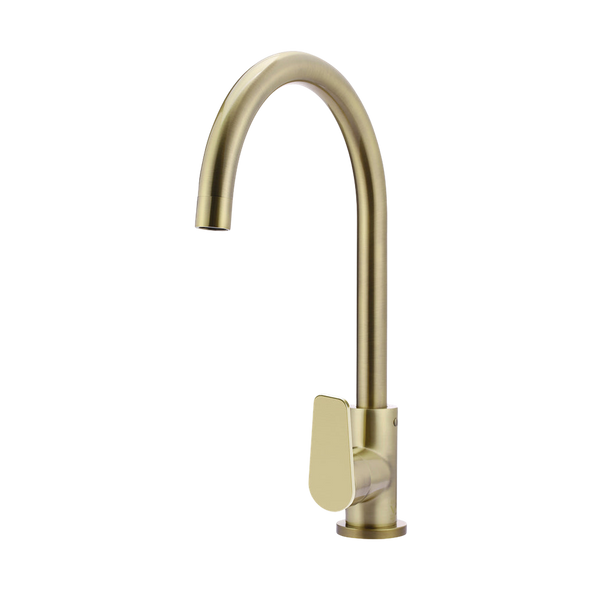 Meir Round Paddle Gooseneck Kitchen Mixer Tap Tiger Bronze