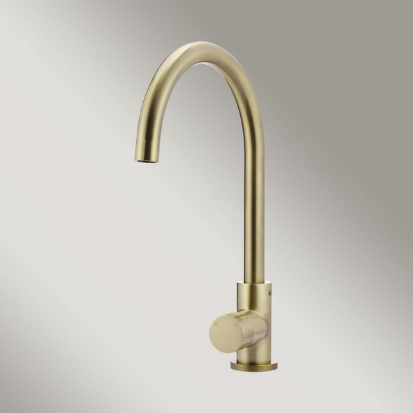 Meir Round Pinless Gooseneck Kitchen Mixer Tap Tiger Bronze