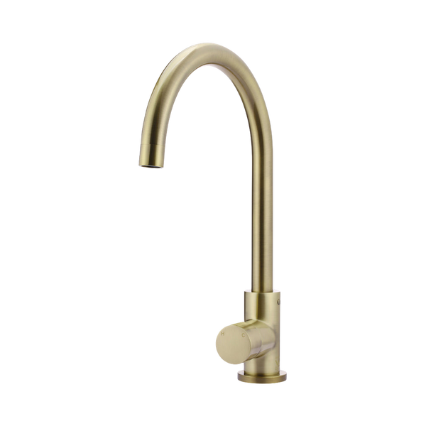 Meir Round Pinless Gooseneck Kitchen Mixer Tap Tiger Bronze
