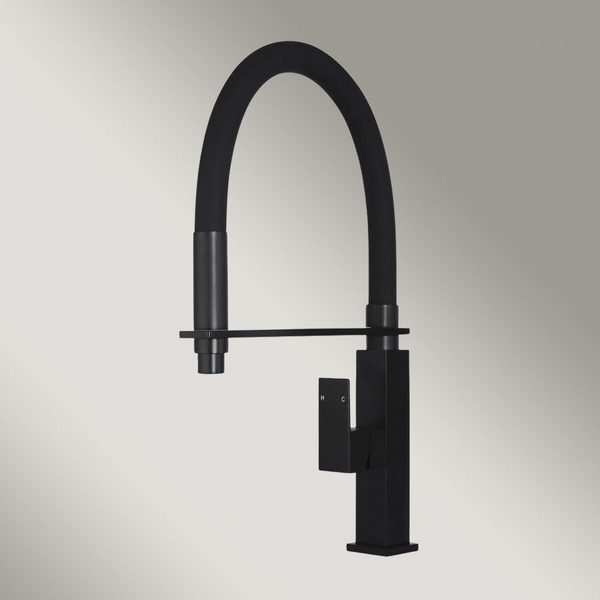 Meir Square Flexible Kitchen Mixer Tap Matte Black