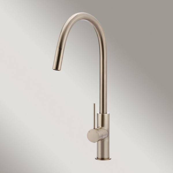 Meir Piccola Pull Out Kitchen Mixer Tap Champagne