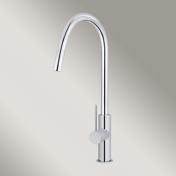 Meir Piccola Pull Out Kitchen Mixer Tap Polished Chrome