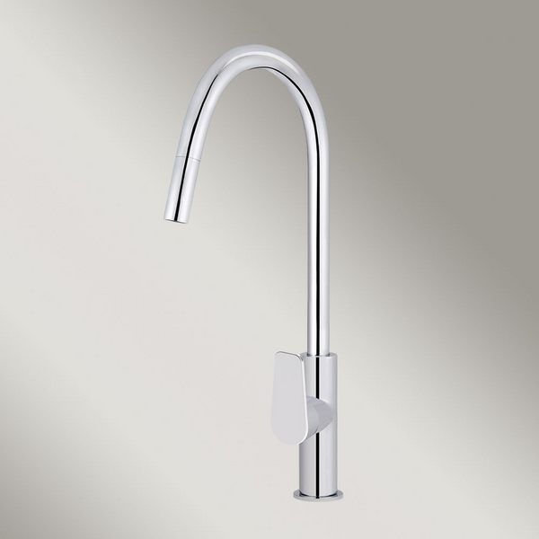 Meir Round Paddle Piccola Pull Out Kitchen Mixer Tap Polished Chrome