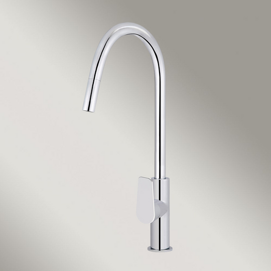 Round Paddle Piccola Pull Out Kitchen Laundry Tap Mixer Tap Polished Chrome