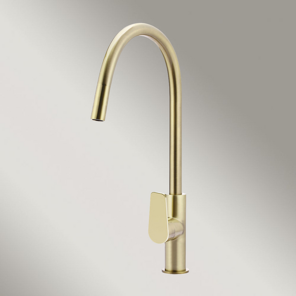 Meir Round Paddle Piccola Pull Out Kitchen Mixer Tap Tiger Bronze