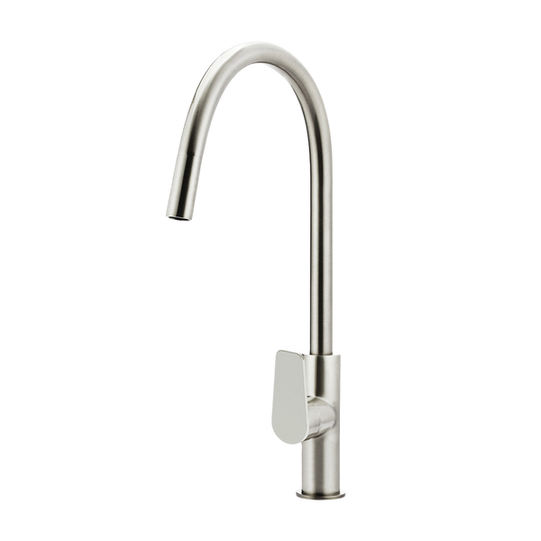 Meir Round Paddle Piccola Pull Out Kitchen Mixer Tap Brushed Nickel