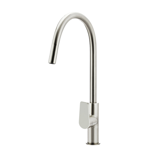 Round Paddle Piccola Pull Out Kitchen Laundry Tap Mixer Tap Brushed Nickel