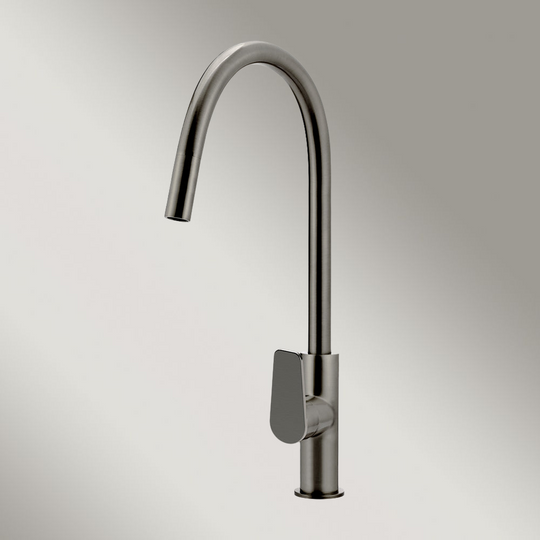 Round Paddle Piccola Pull Out Kitchen Laundry Tap Mixer Tap Shadow Gunmetal