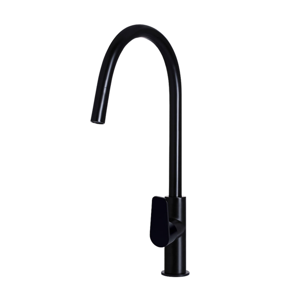 Meir Round Paddle Piccola Pull Out Kitchen Mixer Tap Matte Black