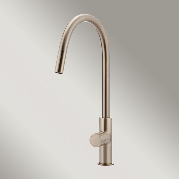 Meir Round Pinless Piccola Pull Out Kitchen Mixer Tap Champagne