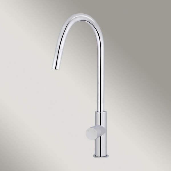 Meir Round Pinless Piccola Pull Out Kitchen Mixer Tap Polished Chrome