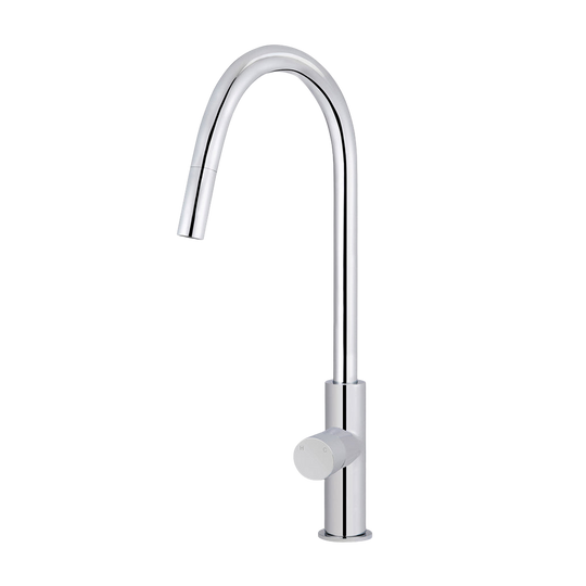 Round Pinless Piccola Pull Out Kitchen Laundry Tap Mixer Tap Polished Chrome