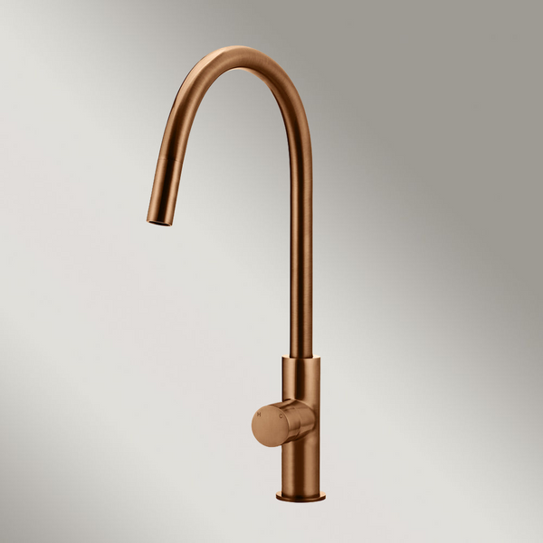 Meir Round Pinless Piccola Pull Out Kitchen Mixer Tap Lustre Bronze