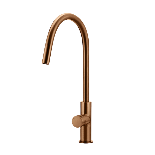 Meir Round Pinless Piccola Pull Out Kitchen Mixer Tap Lustre Bronze