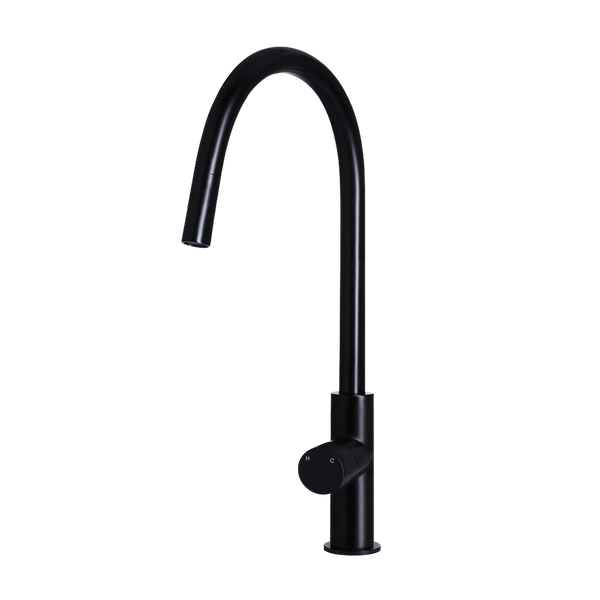 Meir Round Pinless Piccola Pull Out Kitchen Mixer Tap Matte Black
