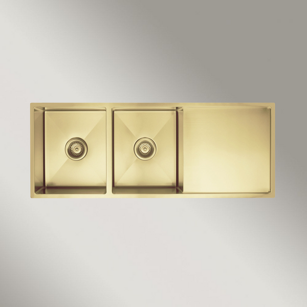 Meir Kitchen Sink Double Bowl And Drainboard 1160 X 440 Tiger Bronze