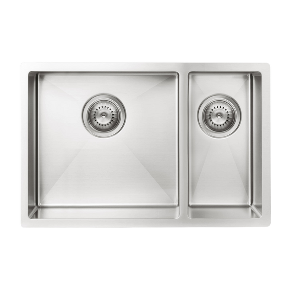 Meir Kitchen Sink One And Half Bowl 670 X 440 Brushed Nickel