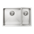Meir Kitchen Sink One And Half Bowl 670 X 440 Brushed Nickel