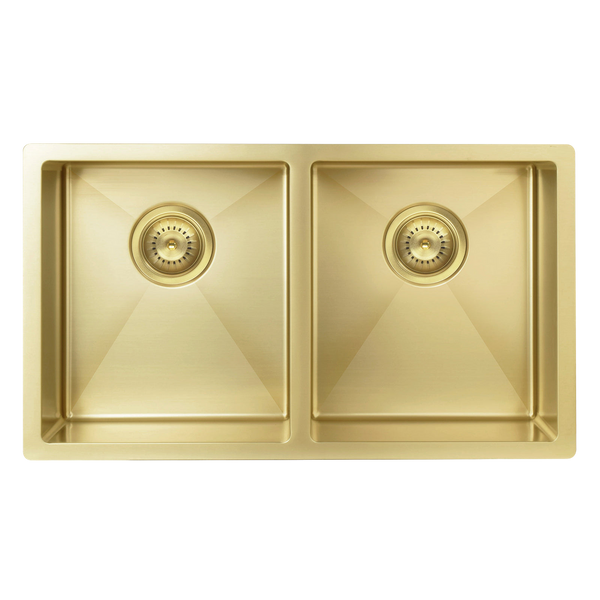 Meir Kitchen Sink Double Bowl 760 X 440 Tiger Bronze
