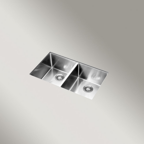 Meir Kitchen Sink Double Bowl 760 X 440 Brushed Nickel