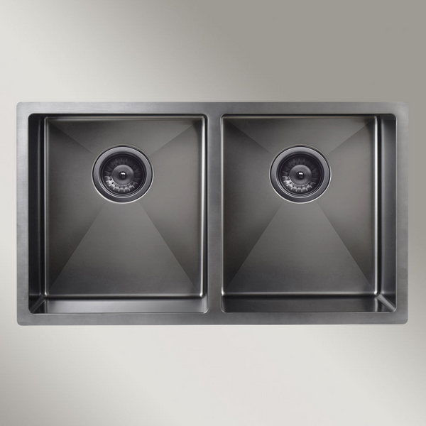 Meir Kitchen Sink Double Bowl 760 X 440 Shadow Gunmetal
