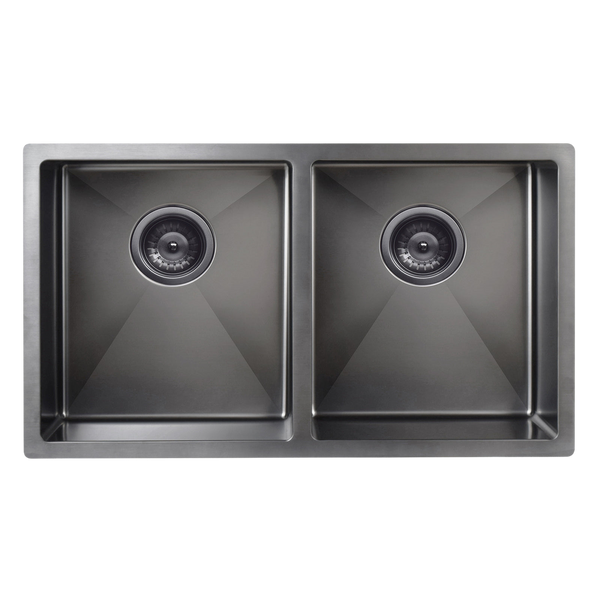 Meir Kitchen Sink Double Bowl 760 X 440 Shadow Gunmetal