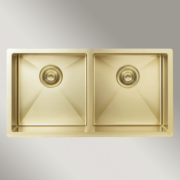 Meir Kitchen Sink Double Bowl 860 X 440 Tiger Bronze
