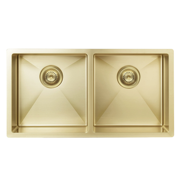 Meir Kitchen Sink Double Bowl 860 X 440 Tiger Bronze