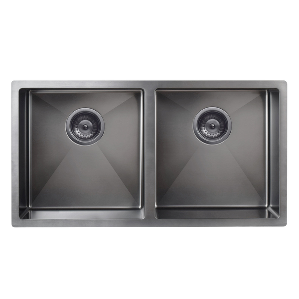 Meir Kitchen Sink Double Bowl 860 X 440 Shadow Gunmetal