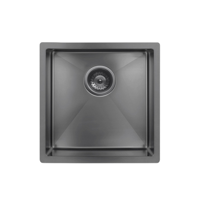 Meir Kitchen Sink Single Bowl 450 X 450 Shadow Gunmetal