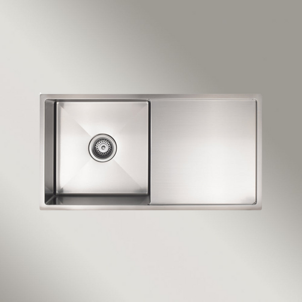 Meir Kitchen Sink Single Bowl And Drainboard 840 X 440 Brushed Nickel