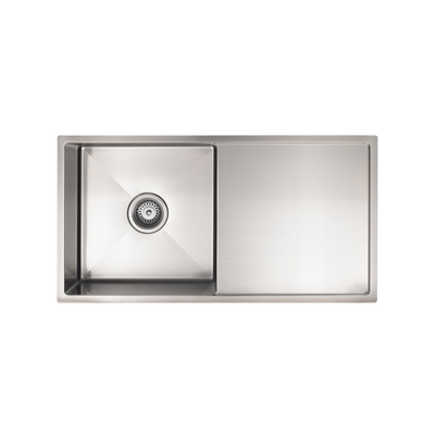 Meir Kitchen Sink Single Bowl And Drainboard 840 X 440 Brushed Nickel