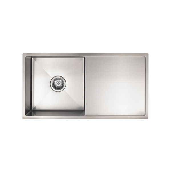 Meir Kitchen Sink Single Bowl And Drainboard 840 X 440 Brushed Nickel